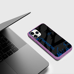Чехол iPhone 11 Pro матовый Subaru - следы шин, цвет: 3D-фиолетовый — фото 2