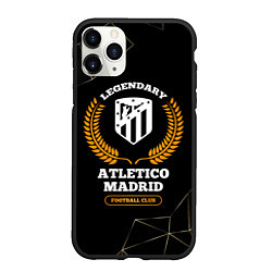 Чехол iPhone 11 Pro матовый Лого Atletico Madrid и надпись legendary football, цвет: 3D-черный