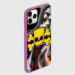 Чехол iPhone 11 Pro матовый Череп Барта Симпсона!, цвет: 3D-фиолетовый — фото 2