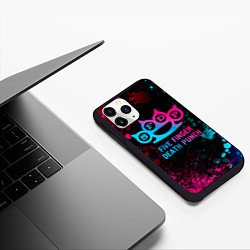 Чехол iPhone 11 Pro матовый Five Finger Death Punch - neon gradient, цвет: 3D-черный — фото 2
