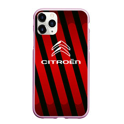 Чехол iPhone 11 Pro матовый Citroёn - полосы, цвет: 3D-розовый