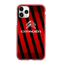 Чехол iPhone 11 Pro матовый Citroёn - полосы, цвет: 3D-красный