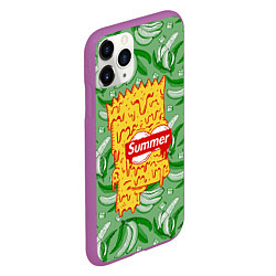 Чехол iPhone 11 Pro матовый Барт Симпсон - Summer, цвет: 3D-фиолетовый — фото 2