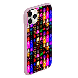 Чехол iPhone 11 Pro матовый Neon glowing objects, цвет: 3D-розовый — фото 2