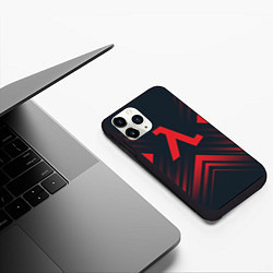 Чехол iPhone 11 Pro матовый Красный символ Half-Life на темном фоне со стрелка, цвет: 3D-черный — фото 2