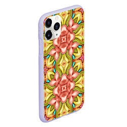 Чехол iPhone 11 Pro матовый Объемный калейдоскоп с узорами, цвет: 3D-светло-сиреневый — фото 2