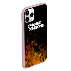 Чехол iPhone 11 Pro матовый Imagine Dragons - пламя, цвет: 3D-розовый — фото 2