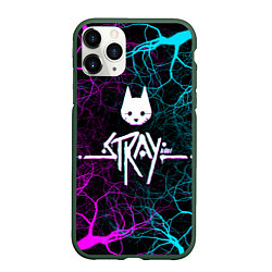 Чехол iPhone 11 Pro матовый Stray - neon, цвет: 3D-темно-зеленый