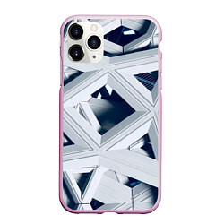 Чехол iPhone 11 Pro матовый Абстрактное множество металлический пластин, цвет: 3D-розовый