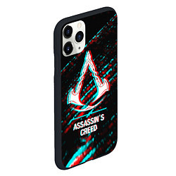 Чехол iPhone 11 Pro матовый Assassins Creed в стиле glitch и баги графики на т, цвет: 3D-черный — фото 2