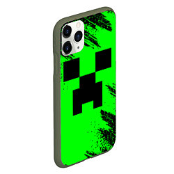 Чехол iPhone 11 Pro матовый Minecraft squares, цвет: 3D-темно-зеленый — фото 2