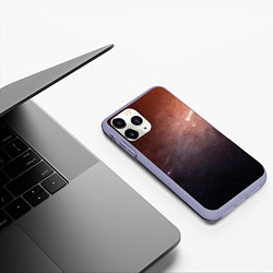 Чехол iPhone 11 Pro матовый Космос из сердца, цвет: 3D-светло-сиреневый — фото 2