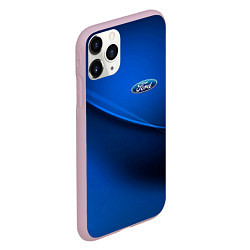 Чехол iPhone 11 Pro матовый Ford - синяя абстракция, цвет: 3D-розовый — фото 2