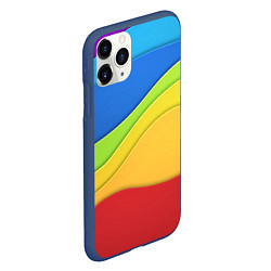 Чехол iPhone 11 Pro матовый Семь цветов радуги, цвет: 3D-тёмно-синий — фото 2
