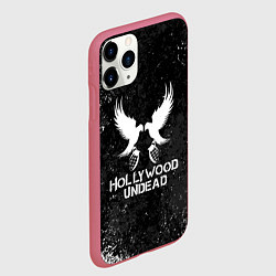 Чехол iPhone 11 Pro матовый Hollywood Undead - Hu, цвет: 3D-малиновый — фото 2