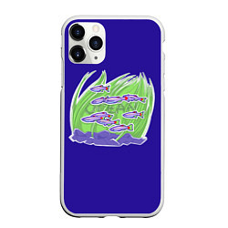 Чехол iPhone 11 Pro матовый Подводныи мир, цвет: 3D-белый
