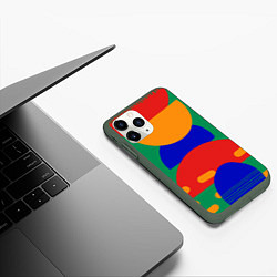 Чехол iPhone 11 Pro матовый Абстракция - геометрические фигуры, цвет: 3D-темно-зеленый — фото 2