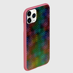 Чехол iPhone 11 Pro матовый Неоновый сетчатый узор, цвет: 3D-малиновый — фото 2