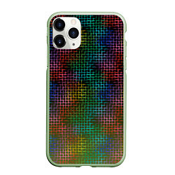 Чехол iPhone 11 Pro матовый Неоновый сетчатый узор, цвет: 3D-салатовый