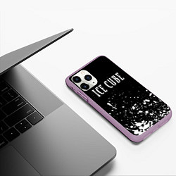 Чехол iPhone 11 Pro матовый Ice Cube - брызги краски, цвет: 3D-сиреневый — фото 2