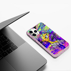 Чехол iPhone 11 Pro матовый Гомер Симпсон - стилизация - экспрессия, цвет: 3D-розовый — фото 2