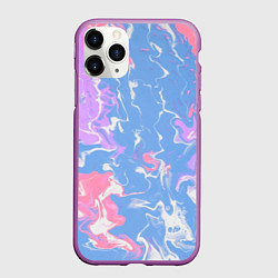 Чехол iPhone 11 Pro матовый Цветная размытость, цвет: 3D-фиолетовый