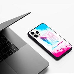 Чехол iPhone 11 Pro матовый Attack on Titan neon gradient style, цвет: 3D-черный — фото 2