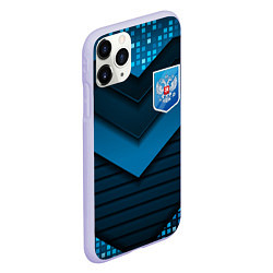 Чехол iPhone 11 Pro матовый Russia abstract blue, цвет: 3D-светло-сиреневый — фото 2