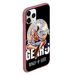 Чехол iPhone 11 Pro матовый Монки Д Луффи 5 гир - One Piece, цвет: 3D-малиновый — фото 2