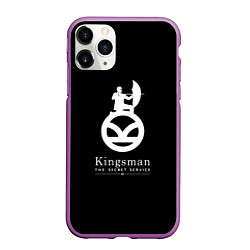 Чехол iPhone 11 Pro матовый Kingsman logo, цвет: 3D-фиолетовый