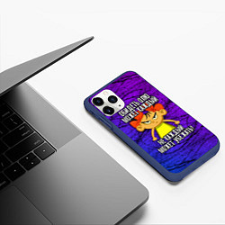 Чехол iPhone 11 Pro матовый Обидеть Олю может каждый, не каждый может убежать, цвет: 3D-тёмно-синий — фото 2