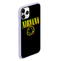 Чехол iPhone 11 Pro матовый Nirvana logo glitch, цвет: 3D-светло-сиреневый — фото 2