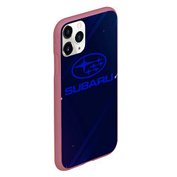 Чехол iPhone 11 Pro матовый Subaru Абстракция неон, цвет: 3D-малиновый — фото 2