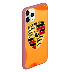 Чехол iPhone 11 Pro матовый Porsche Абстракция, цвет: 3D-малиновый — фото 2