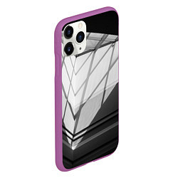 Чехол iPhone 11 Pro матовый Абстрактные тени и геометрические фигуры, цвет: 3D-фиолетовый — фото 2