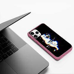 Чехол iPhone 11 Pro матовый Danganronpa monokuma glitch, цвет: 3D-малиновый — фото 2