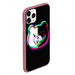 Чехол iPhone 11 Pro матовый Danganronpa glitch monokuma, цвет: 3D-малиновый — фото 2