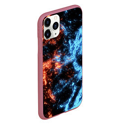 Чехол iPhone 11 Pro матовый Fire and Water Огонь и вода, цвет: 3D-малиновый — фото 2