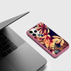 Чехол iPhone 11 Pro матовый Цветочные плитки, цвет: 3D-малиновый — фото 2