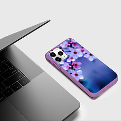 Чехол iPhone 11 Pro матовый Цветы дерева Черри Блоссом, цвет: 3D-фиолетовый — фото 2