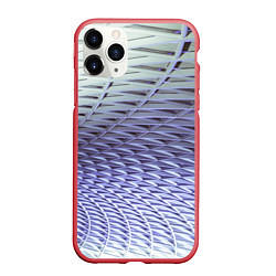 Чехол iPhone 11 Pro матовый Ребристая абстрактная поверхность, цвет: 3D-красный