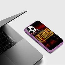 Чехол iPhone 11 Pro матовый PUBG red theme, цвет: 3D-фиолетовый — фото 2