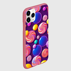 Чехол iPhone 11 Pro матовый Сладости для радости, цвет: 3D-малиновый — фото 2