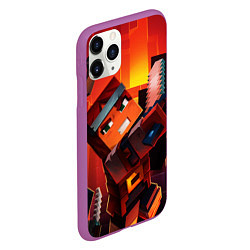Чехол iPhone 11 Pro матовый Minecraft арт, цвет: 3D-фиолетовый — фото 2