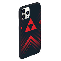 Чехол iPhone 11 Pro матовый Красный символ Zelda на темном фоне со стрелками, цвет: 3D-черный — фото 2