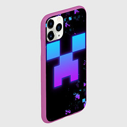 Чехол iPhone 11 Pro матовый Minecraft градиент, цвет: 3D-фиолетовый — фото 2