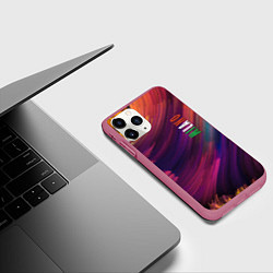 Чехол iPhone 11 Pro матовый Разноцветная экспрессивная композиция - Milano, цвет: 3D-малиновый — фото 2