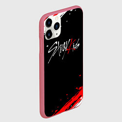 Чехол iPhone 11 Pro матовый Stray kids - краска, цвет: 3D-малиновый — фото 2