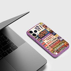 Чехол iPhone 11 Pro матовый Рекламные стикеры - retro, цвет: 3D-фиолетовый — фото 2