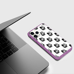 Чехол iPhone 11 Pro матовый Глейпнир узор арт, цвет: 3D-фиолетовый — фото 2